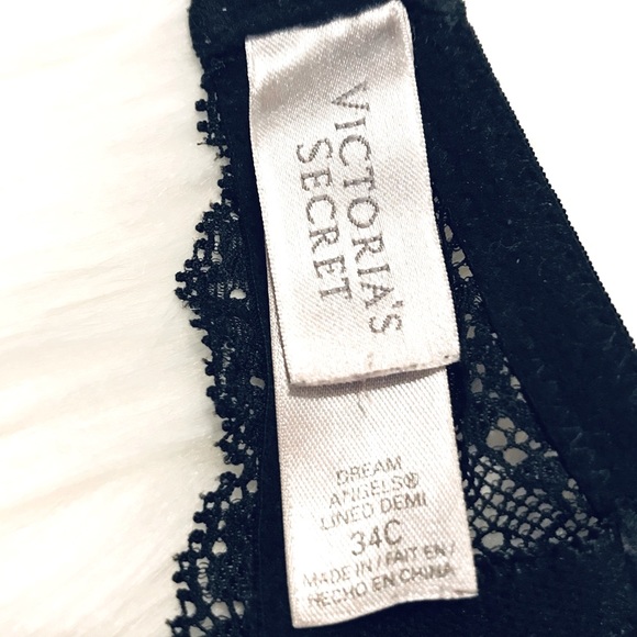 VICTORIAS SECRET Dream Angels lace lined Demi Bra black 34C - Picture 7 of 9